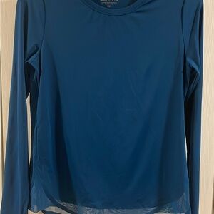 Athleta Fitted Blue Long Sleeve T-Shirt